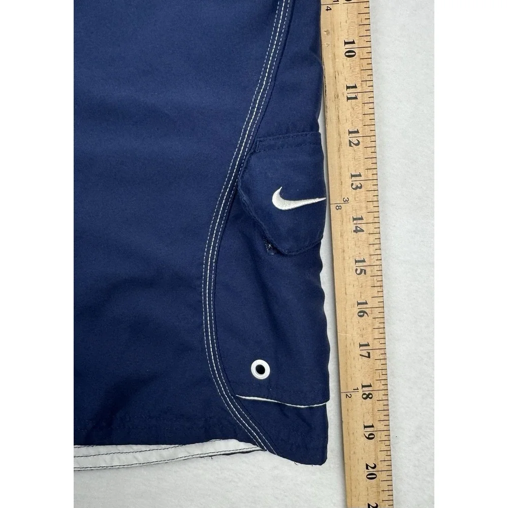 Nike‎ Swim Trunks Blue XL Mesh Lined Cargo Pocket Mens Shorts